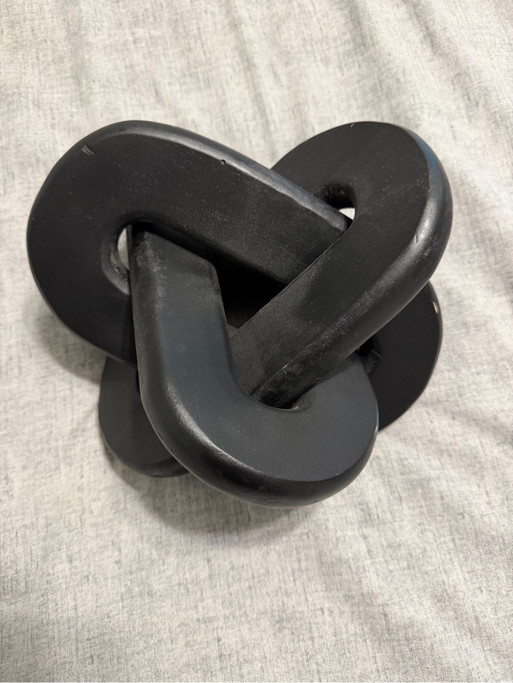 Modern Black Wooden Knot Sculpture